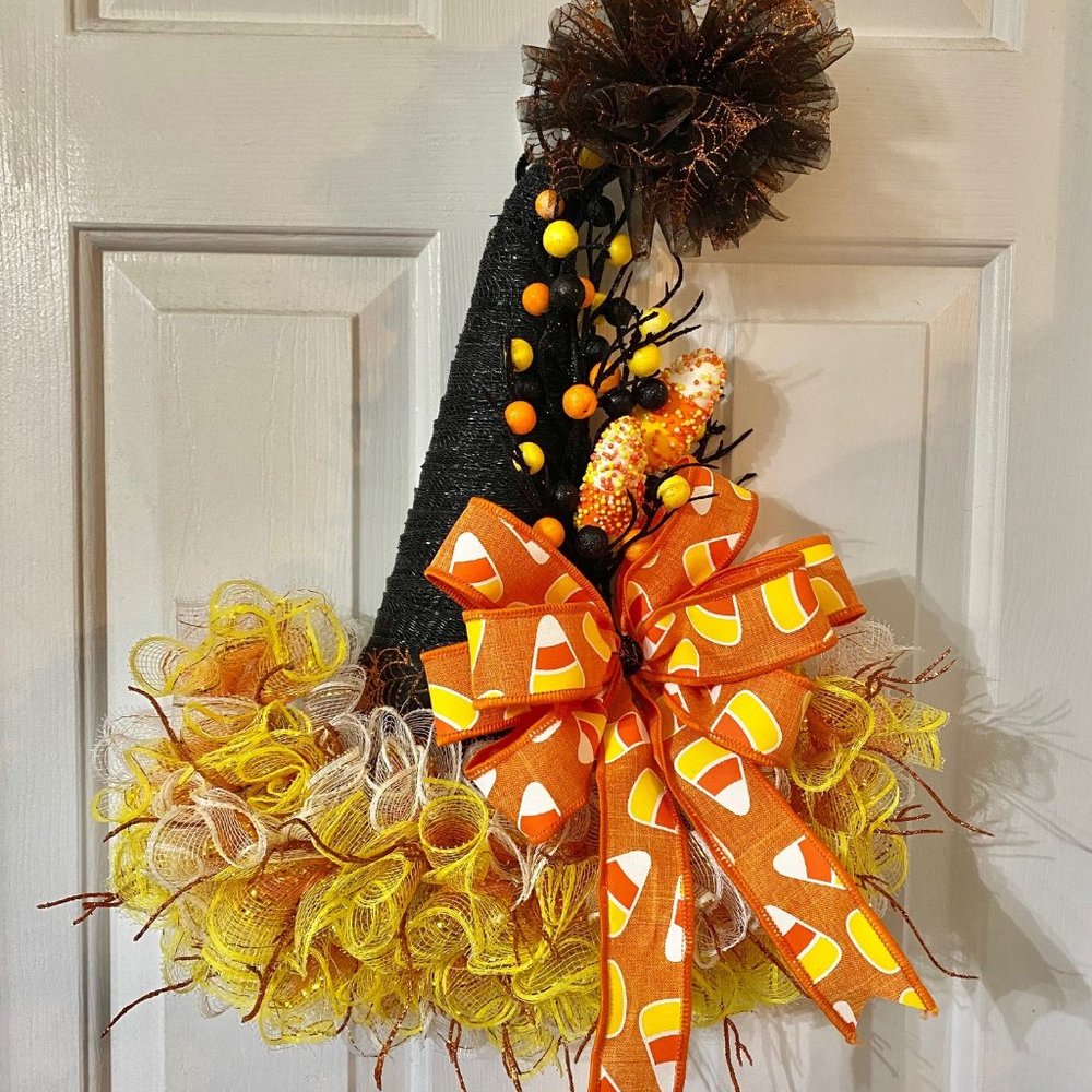 Candy Corn Fancy Witch Hat for Halloween!